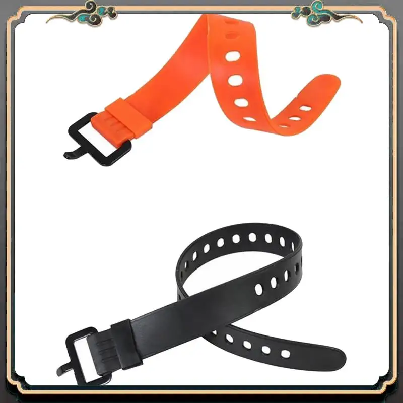 

High Strength Cargo Belt Sport Water Bottle Compact Ties Rubber Utility Strap For Flashlight Luggage L Black