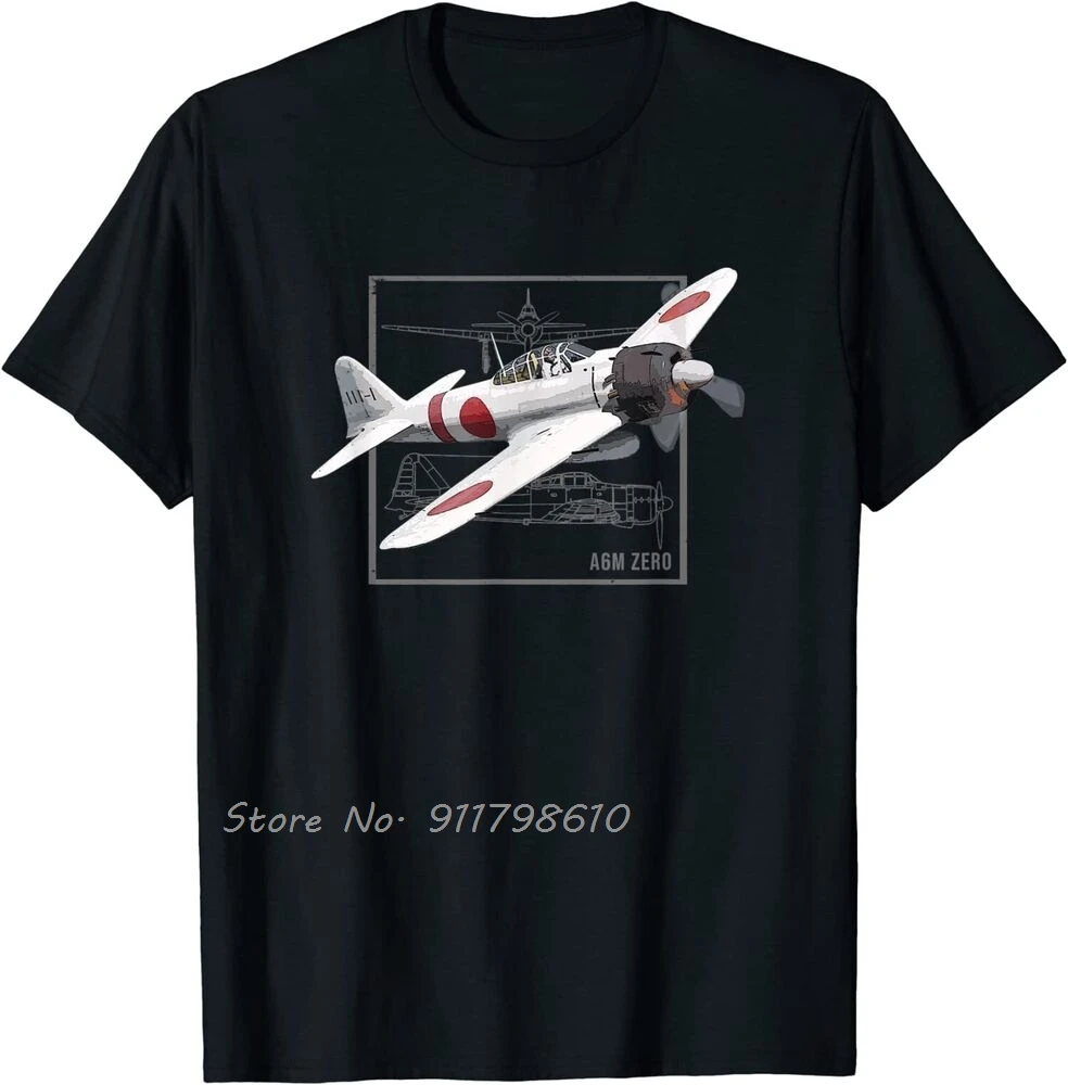A6M Zero-Camiseta de algodón con diseño de aviones de combate japoneses, camiseta gráfica de gran tamaño, ropa de verano para hombre, camisetas Unisex