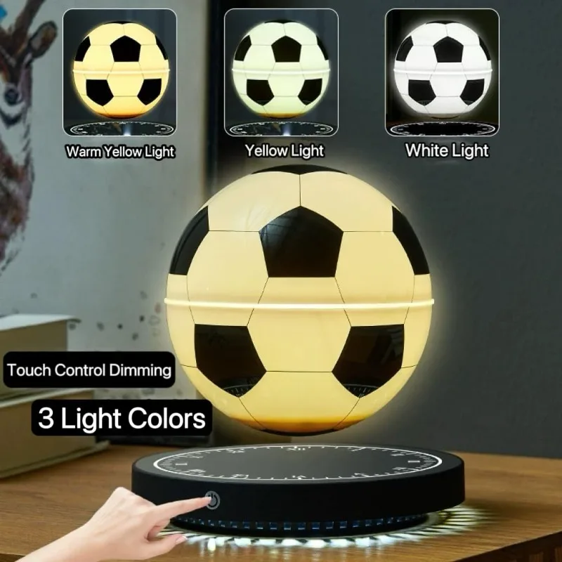 Levitating Football Night Light Magnetic Soccer Ball Floating Football Lamp for Bedroom Home Office for Birthday holiday gifts