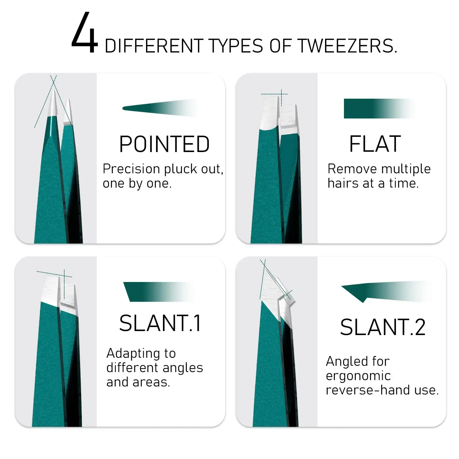 2/4/6Pcs Beauty Tools Eyebrow Tweezer Stainless Steel Hair Removal Clip for Eyelash Extension Tweezer Colorful Professional Make