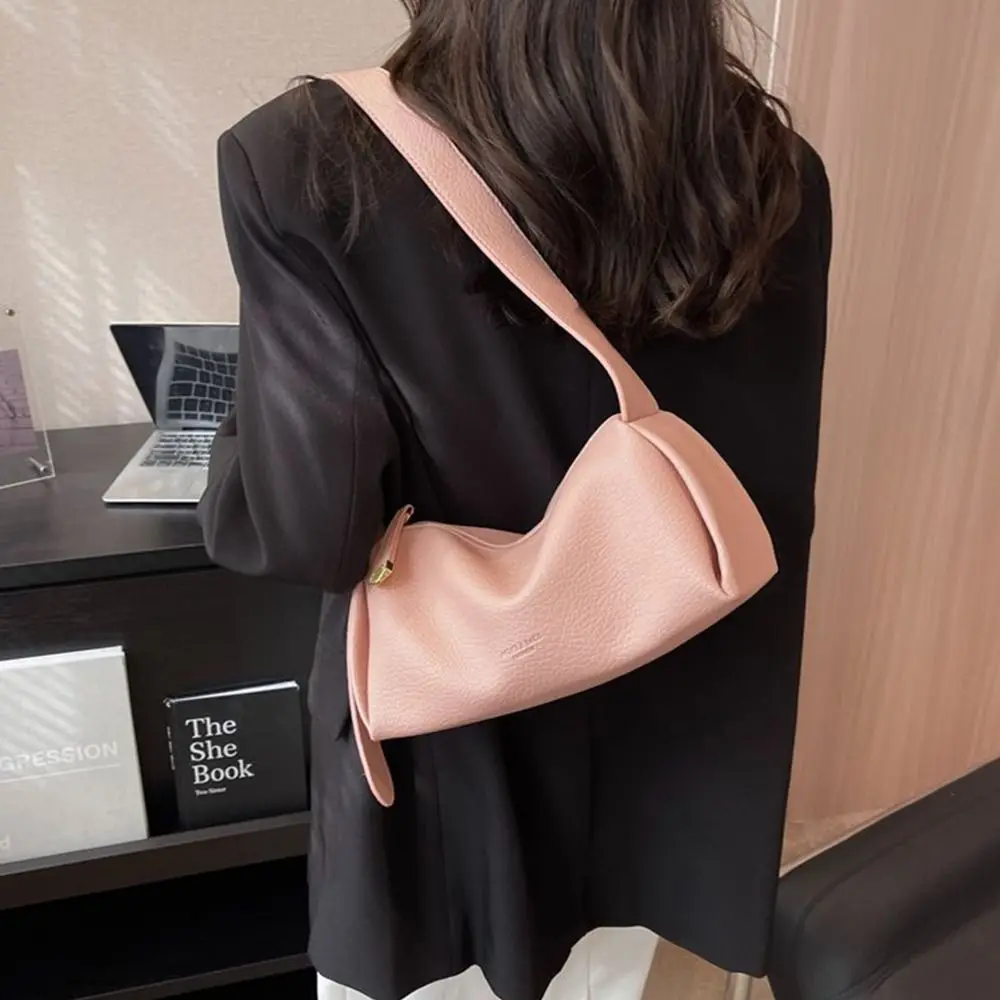 

Вместительная сумка через плечо с узором личи, сумка-подушка в корейском стиле, сумка-пельмень из искусственной кожи, сумка для покупок, однотонная сумка на плечо