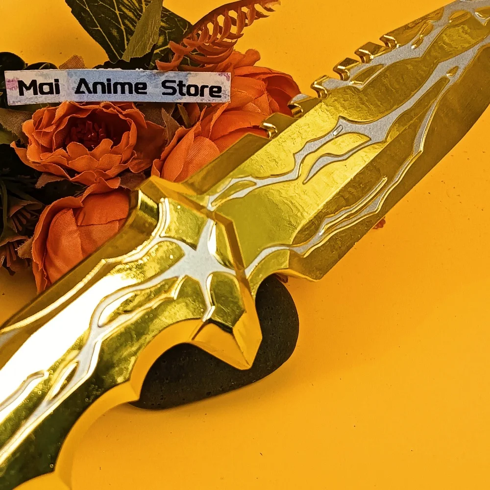 8.6/11.6 polegada valorant katana espada de metal real katana samurai sabre ouro ninja faca lâmina anime cosplay prop brinquedo afiado presente