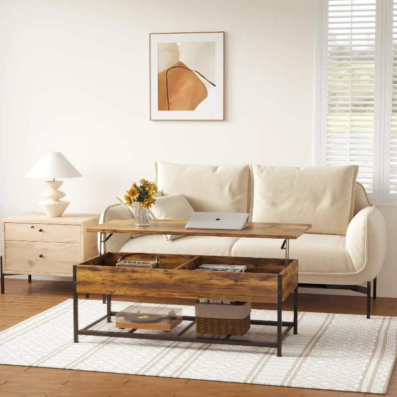 미국식 복고풍 커피 테이블, 거실에 있는 심플한 연철 티 테이블, 현대적인 작은 아파트의 가볍고 고급스러운 가구