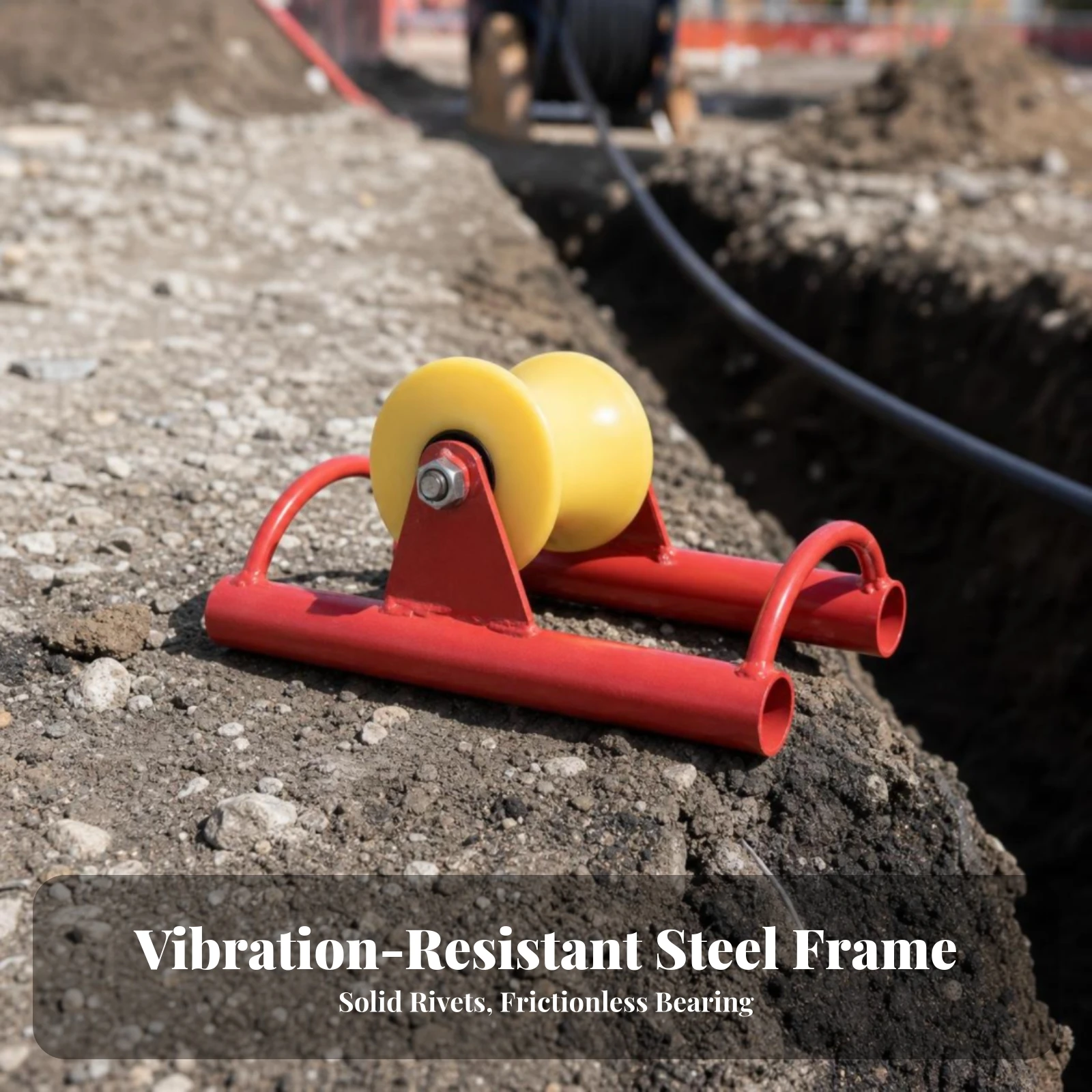 Cable Laying Roller Heavy-Duty Straight Cable Roller Compact Low-Friction for Electrical Installers, Conduit Installation
