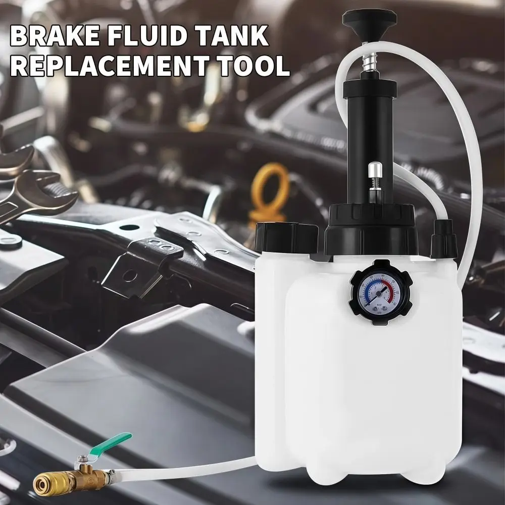 ชุดปั๊มถ่ายน้ำมันเบรกแบบแมนนวล 3 ลิตร พร้อมอะแดปเตอร์ สำหรับรถยนต์ ช่วยประหยัดเวลา