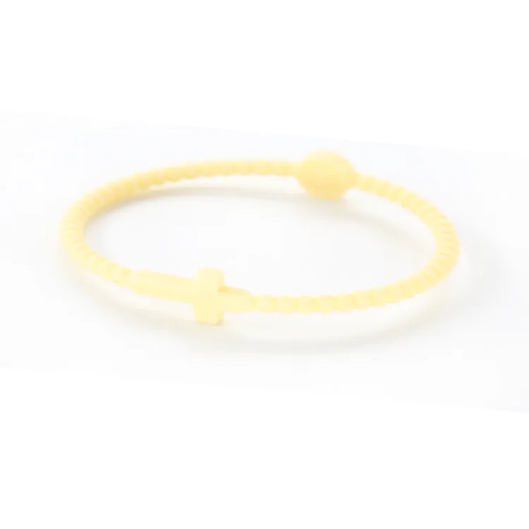 5 stücke Candy Farbe Jesus Armbänder Set für Frauen Männer Einfache Bunte Silikon Kreuz Dünne Armbänder Freundschaft Party Schmuck Geschenke – Detail 5