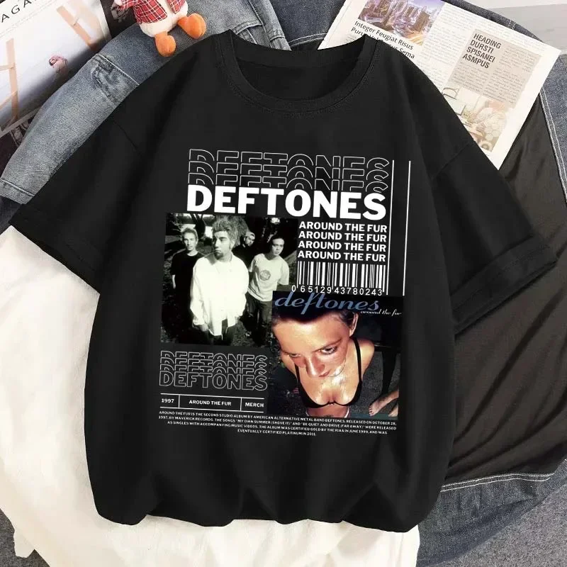Футболка Harajuku Deftones вокруг мехового альбома с принтом, готическая футболка, летняя женская повседневная уличная одежда, винтажные футболки, топы