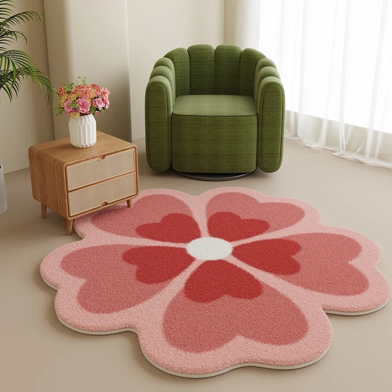 Irregular Flower Carpet Simple Living Room Decoration Carpets Home Bedroom Bedside Plush Rug Modern Cloakroom Soft Non-slip Rugs