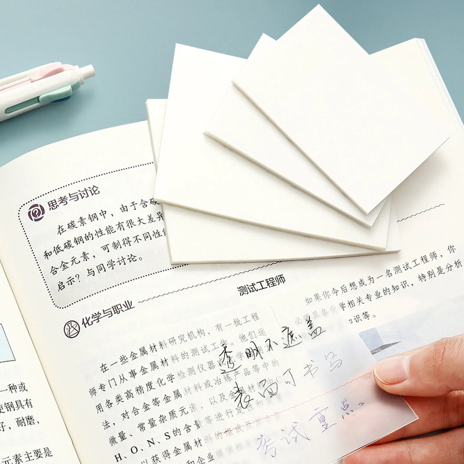 Clear Sticky Notes 50 Sheets Waterproof Sticky Note Papers Waterproof Translucent Sticky Note Pads Book Markers Stickers