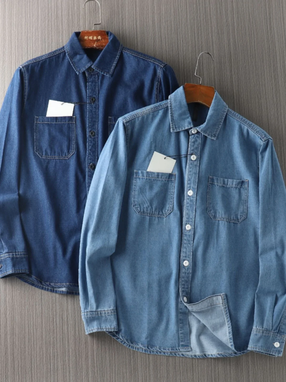 

Мужская демисезонная куртка из плотного денима (100% хлопок) с длинным рукавом, повседневная, прямого кроя, в городском стиле