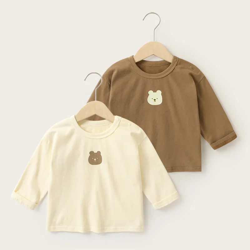 

Jenny&DaveSpring and Autumn 2023 New Baby Clothes Cute Little Bear Casual Long Sleeve T-shirt Spring Dress Boys and Girls Baby T