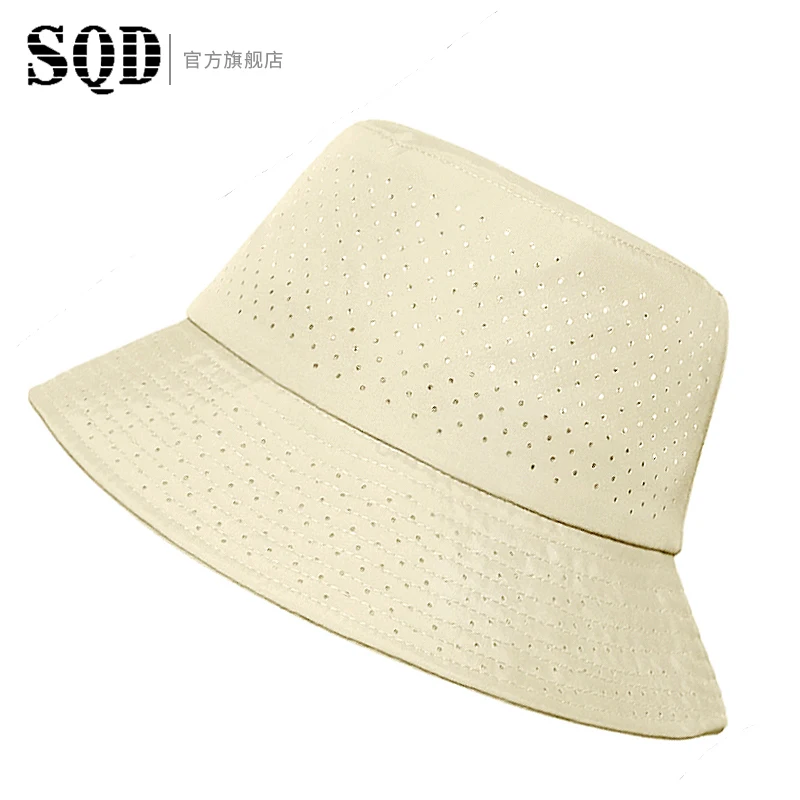 Hong Kong SQD brand new all net fisherman hat men ins trendy sun visor hat basin hat men summer mesh breathable hat