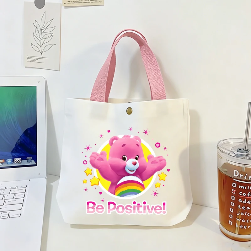Cute Cares Bears Tote Bags New Women Travel Shopping Canvas Handbags Student School Fashion Pouch Girls Birthday Gift Hot Sales - view 5