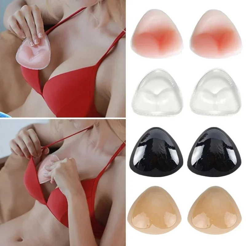 Women Bra Insert Pad Bra Cup Thicker Breast Push Up Silicone Chest Pads Nipple Cover Stickers Bikini Inserts Undies Intimates