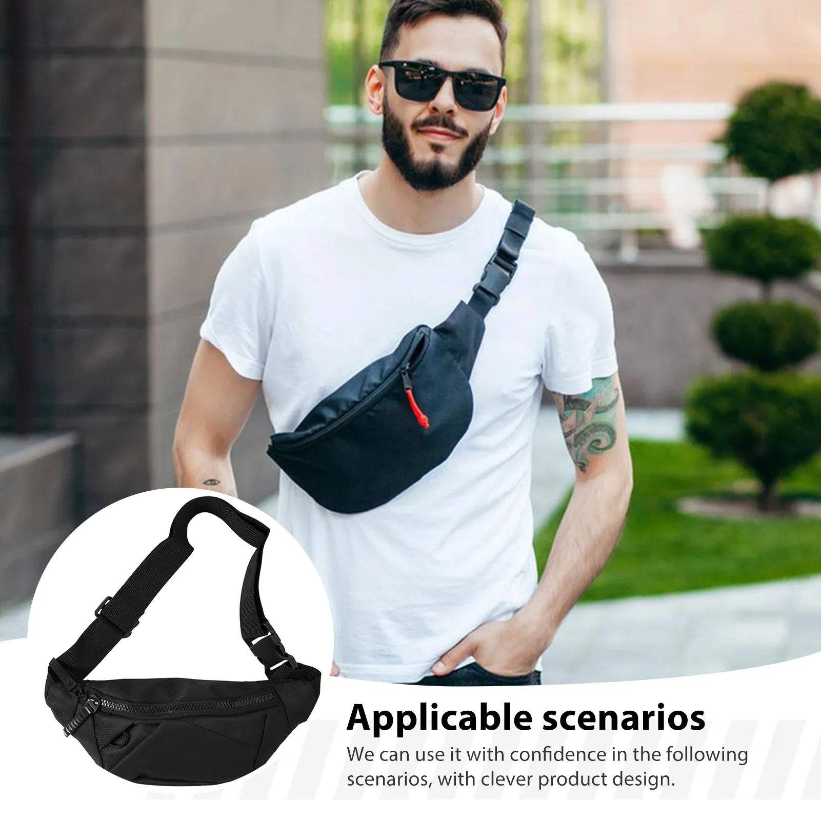 Borsa A Tracolla Per Telefono In Nylon, Impermeabile, A Forma Semicircolare, Per Corsa, Ciclismo E Sport.-image