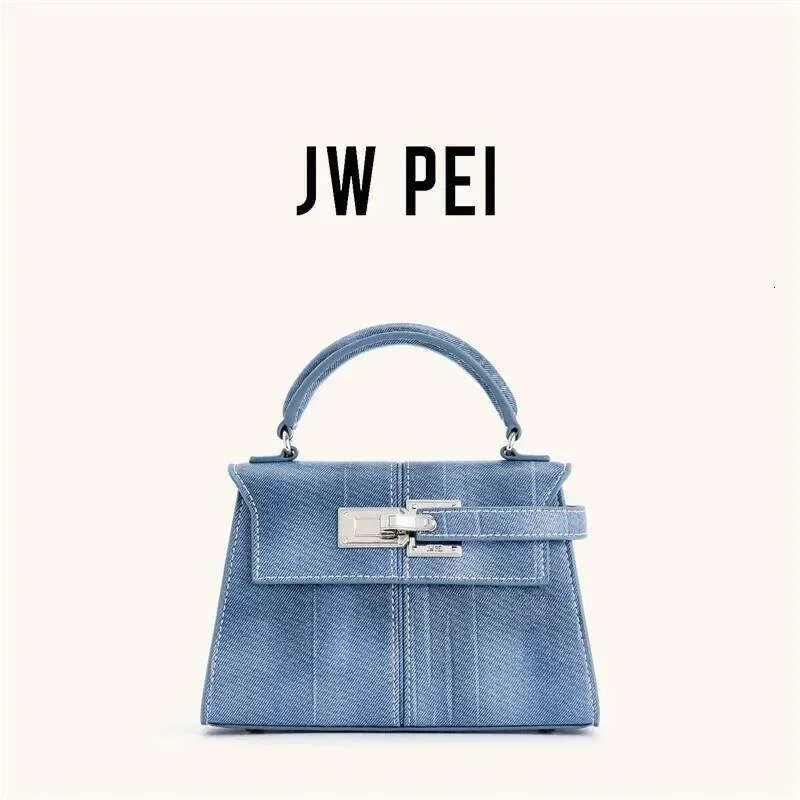 

JW PEI Women's Handbag Elise Designer Fashion 2025 New Denim Blue Tote Small Square Crossbody Premium Women Bag