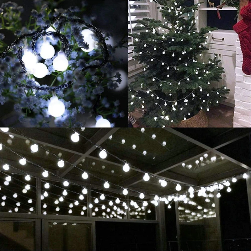 100/50/20LED Solar Globe String Light 8 Modes Solar Fairy Lights For Garden Halloween Christmas Wedding Outdoor Holiday Decor