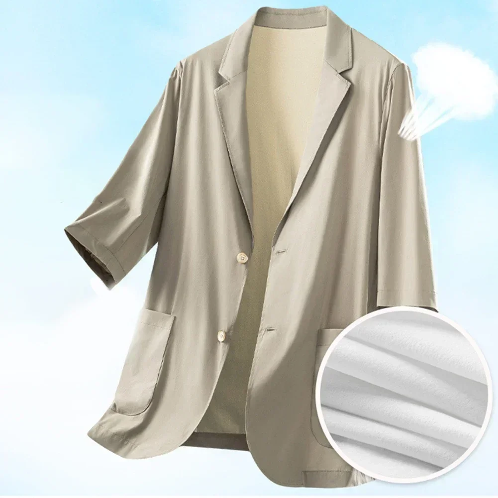 Stylish Daily Holiday Casual Suit Jacket Fashion Blazer Breathable Lapel Neckline Polyester Fabric Regular Length