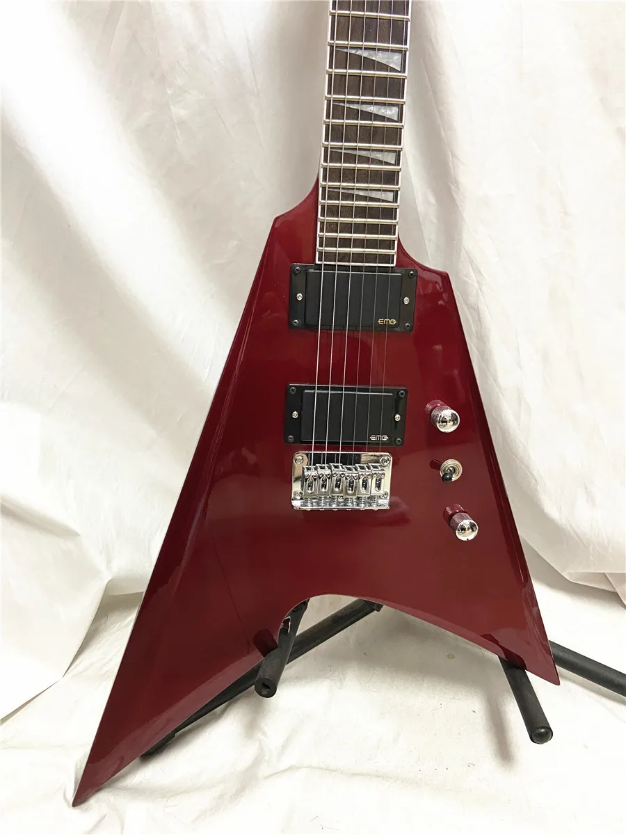 

Metal Red dovetail fork aircraft electric guitar Silver accessories fixed piano bridge can be customized free shipping