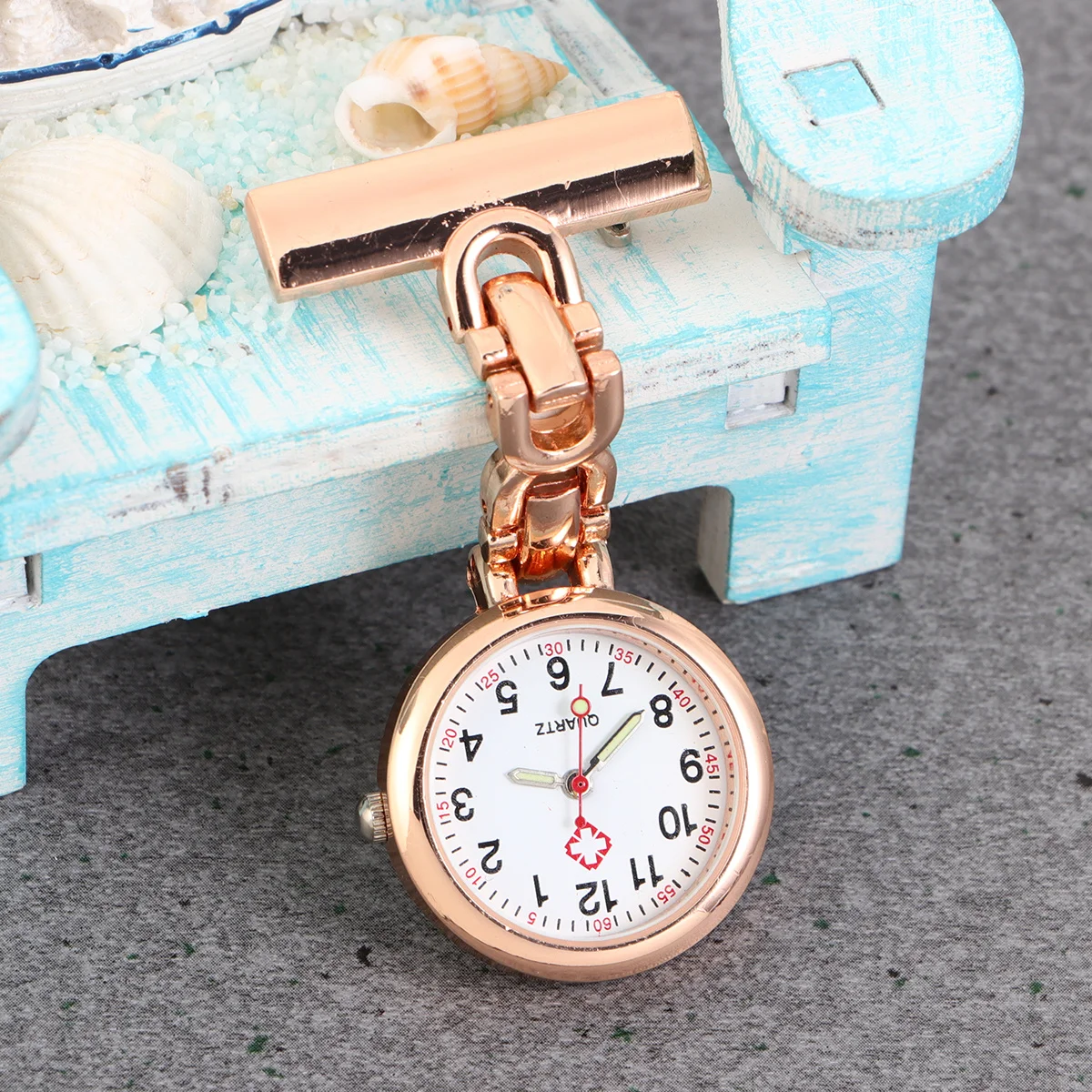 

Rose Gold Nurse Watch Brooch Medical Pocket Hanging Timepiece for Doctors Nurses Hospital Staff Portable Clip-on Design Elegant