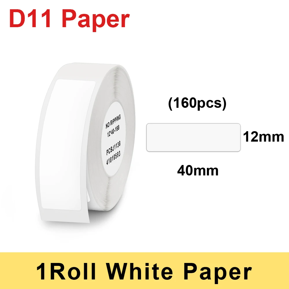 1Roll Niimbot D11 D101 D110 H1 Label Sticker Paper Rolls Various sizes of White Color Rolls