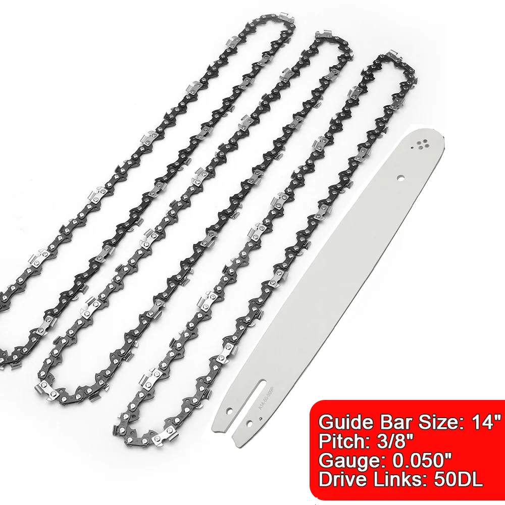 14 Inch Chain Saw And Guide Bar Spare Part Pitch 3/8