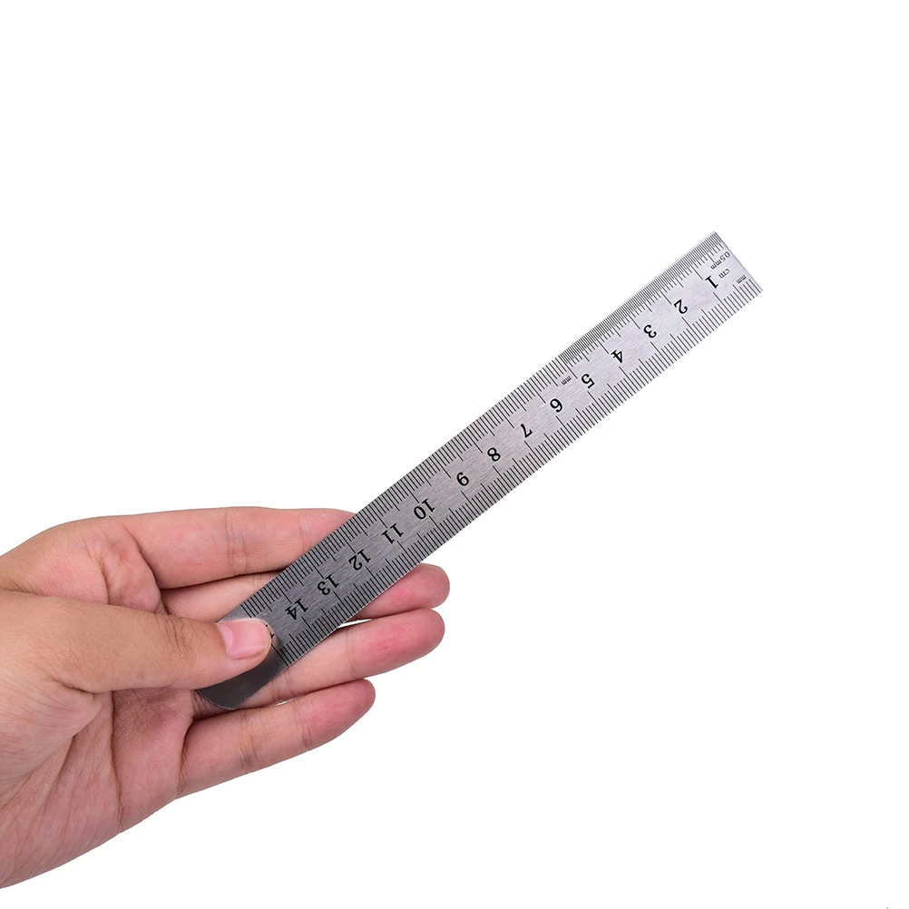 1PC Metric Rule Precision Double Sided Measuring Tool 15cm Metal Ruler Stainless steel Children Day gifts