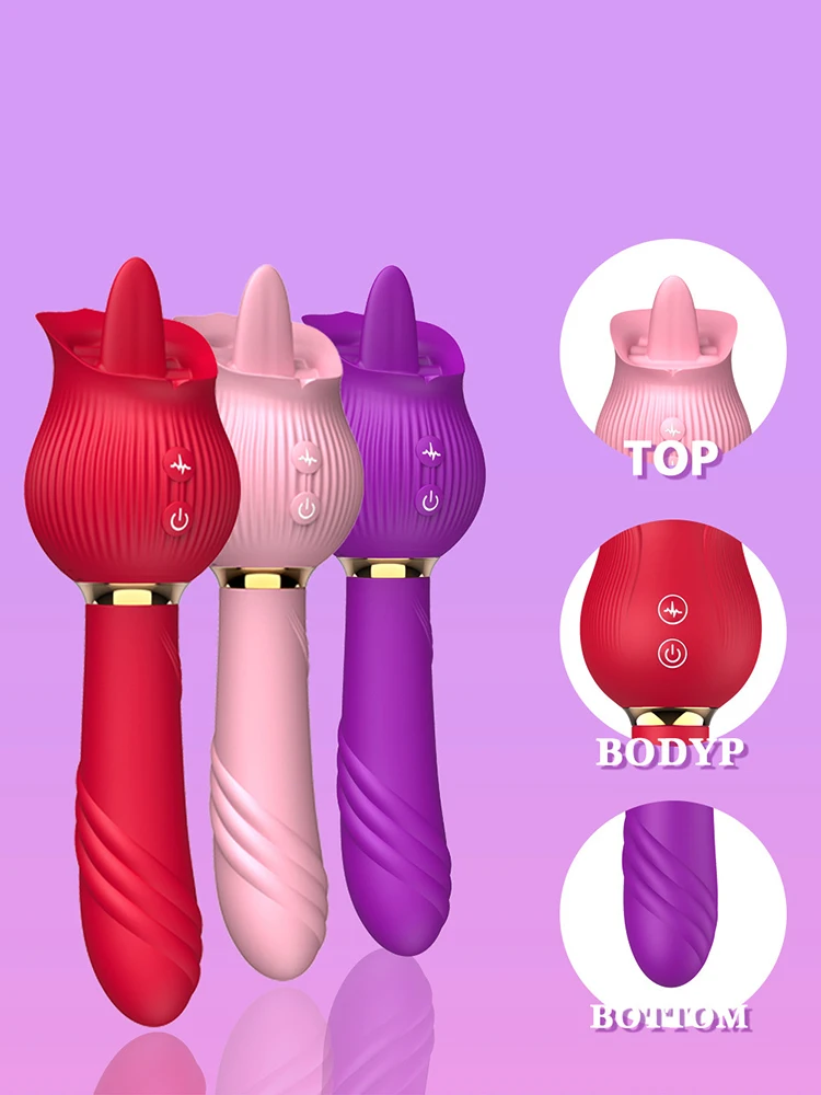 Lila Rot Rosa Lieferungen für Erwachsene Rose Zunge Lecken Vibrator 18+ Sexspielzeug Dildo Masturbator Muschi Anal Vagina Hintern Pulg Sexy Frau