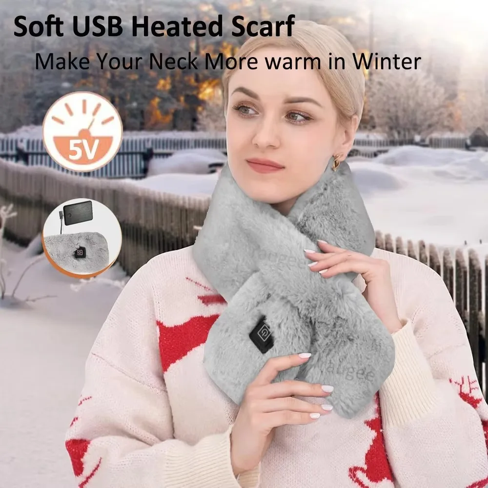 Gifts 3-level Heated Heated Neck Scarf Autumn Winter Neck Protection USB Charging Shawl Velvet Heating Neck Cover