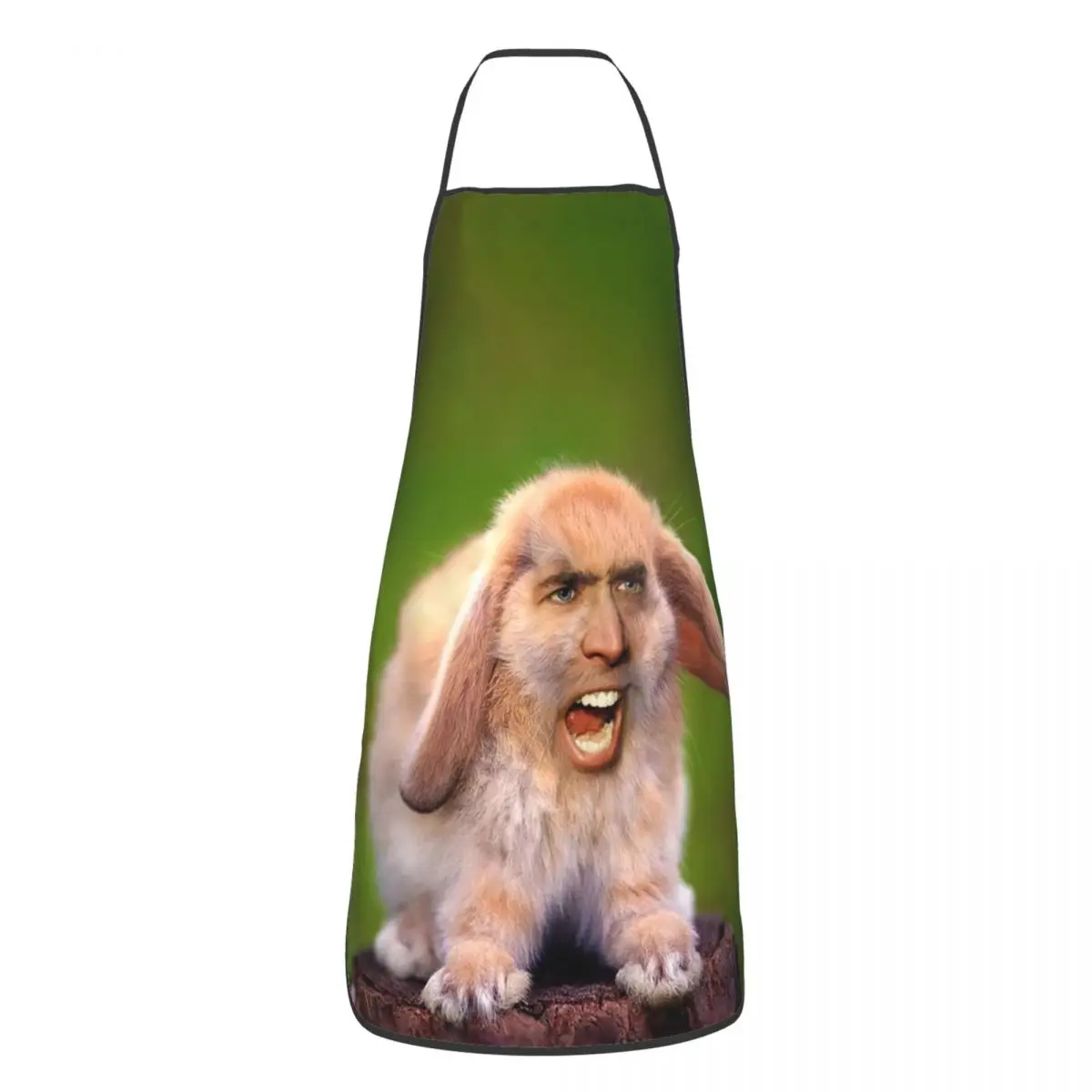 Unisex Nicolas Cage Rabbit Bib Apron Adult Women Men Chef Tablier Cuisine for Kitchen Cooking Funny Meme Gardening