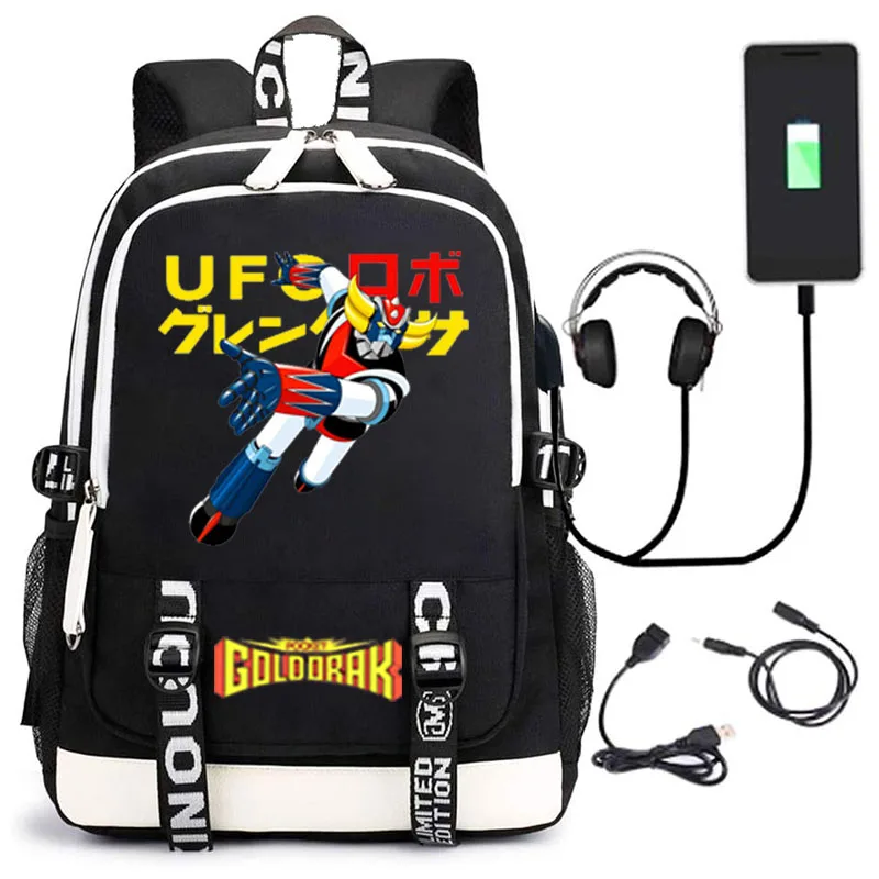 goldorak backpack USB canvas student bag 2021 new ladies couple backpack ladies Korean version with large capacity