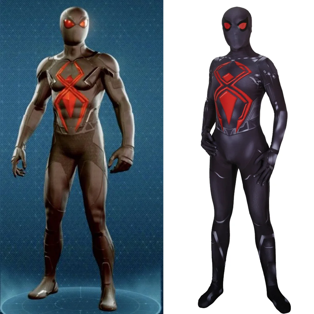 

PS5 Spiderman Dark Suit Costume Cosplay Superhero 3D Printed Spandex Spidey Boy Zentai Suits Halloween Costume