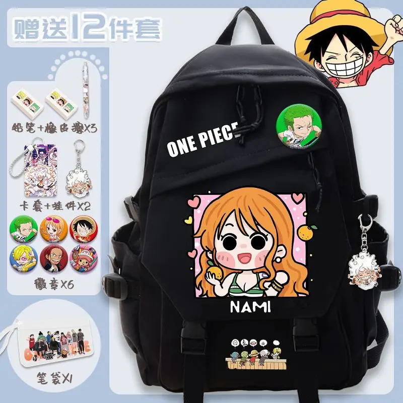 One Piece New Cartoon Student Schoolbag Large Capacity Leisure Waterproof Stain Resistant Leisure Lightweight -Shoulder Backpack