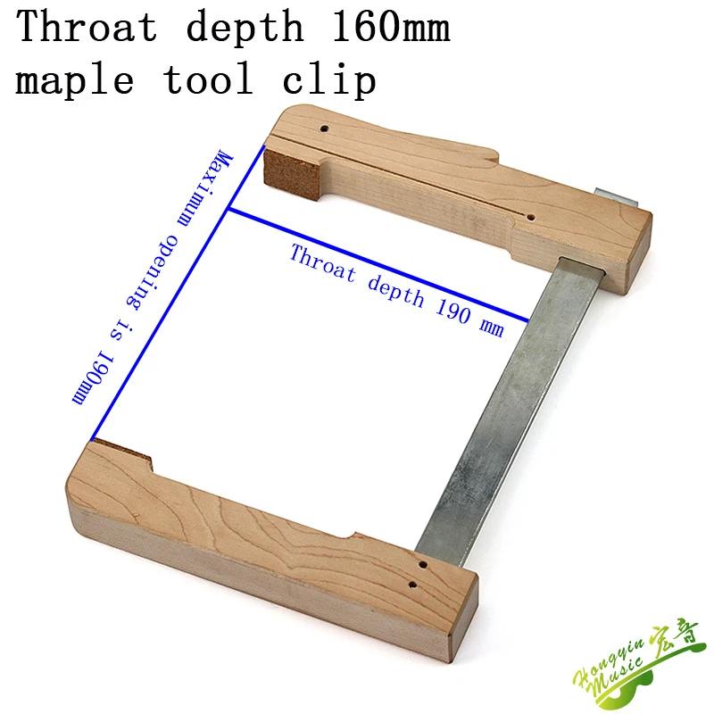 HUATOOL Hartes Ahornholz Eisen Deep Throat Klemme für Gitarre Cello Violine Brücke F-Form Holzbefestigung Holzarbeiten – Detail 20