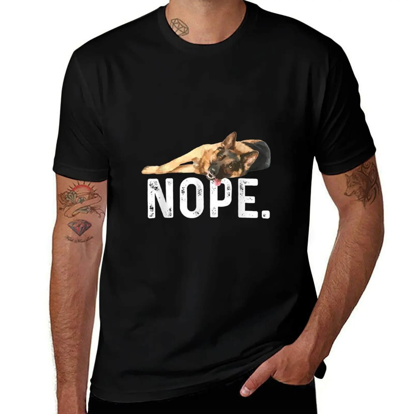 

Футболка Nope Lazy German Shepherd Dog Lover, мужская футболка, хлопковые футболки для мужчин, хлопковая забавная футболка
