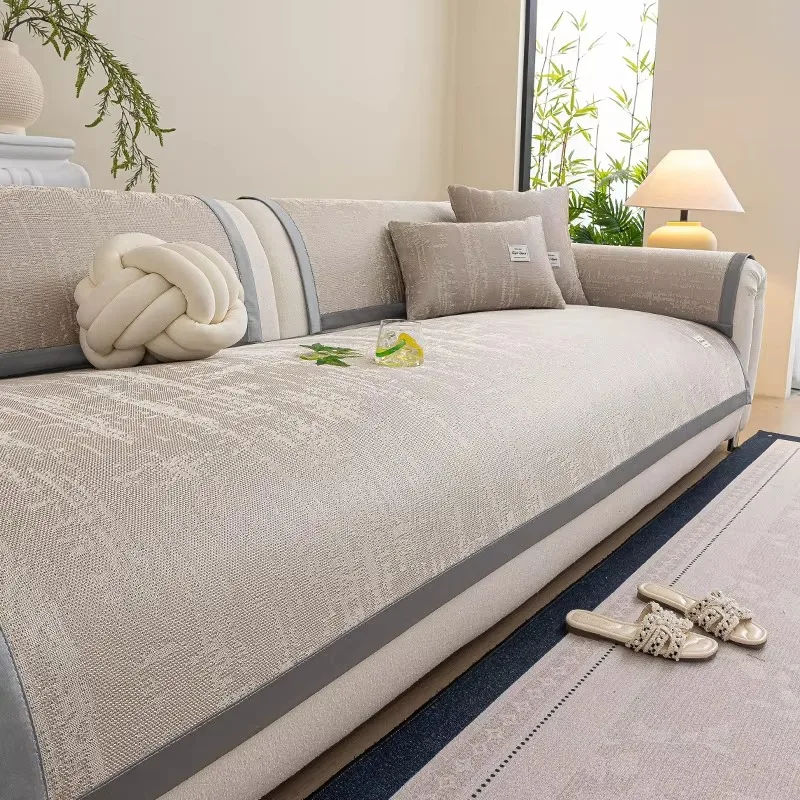 Honeycomb Breathable Ice Silky Sofa Cushion Cover, Summer Cooling Non-Slip Wear Resistant Couch Pad Modern Living Room Decor 1pc
