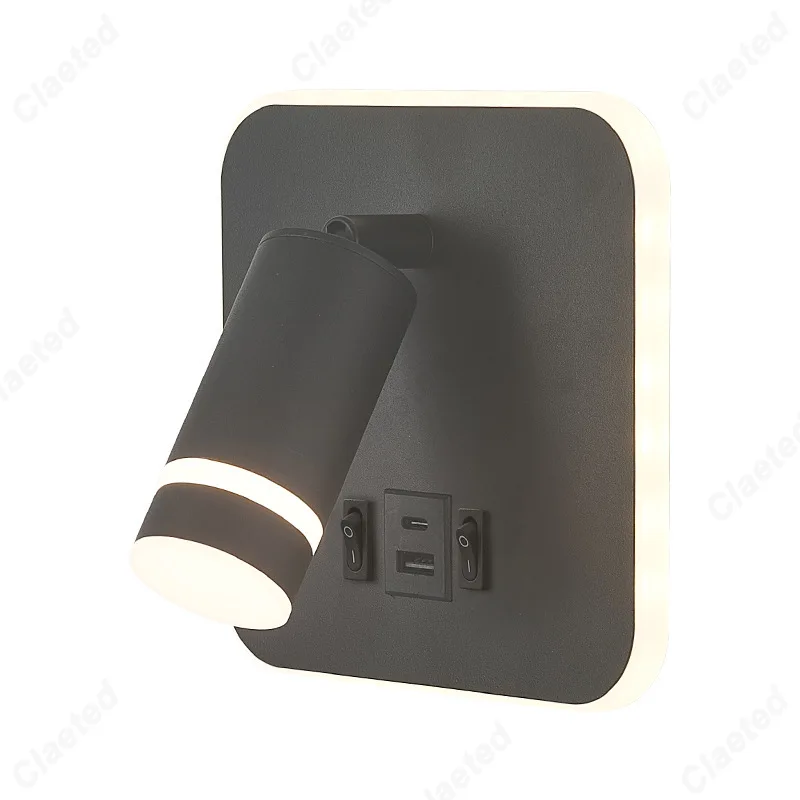 Imagem -05 - Led Ângulo Ajustável Luz de Parede Bedhead Luz de Leitura Usb Porta de Carregamento Sala de Estar Hotel Sala de Jantar Decorativo