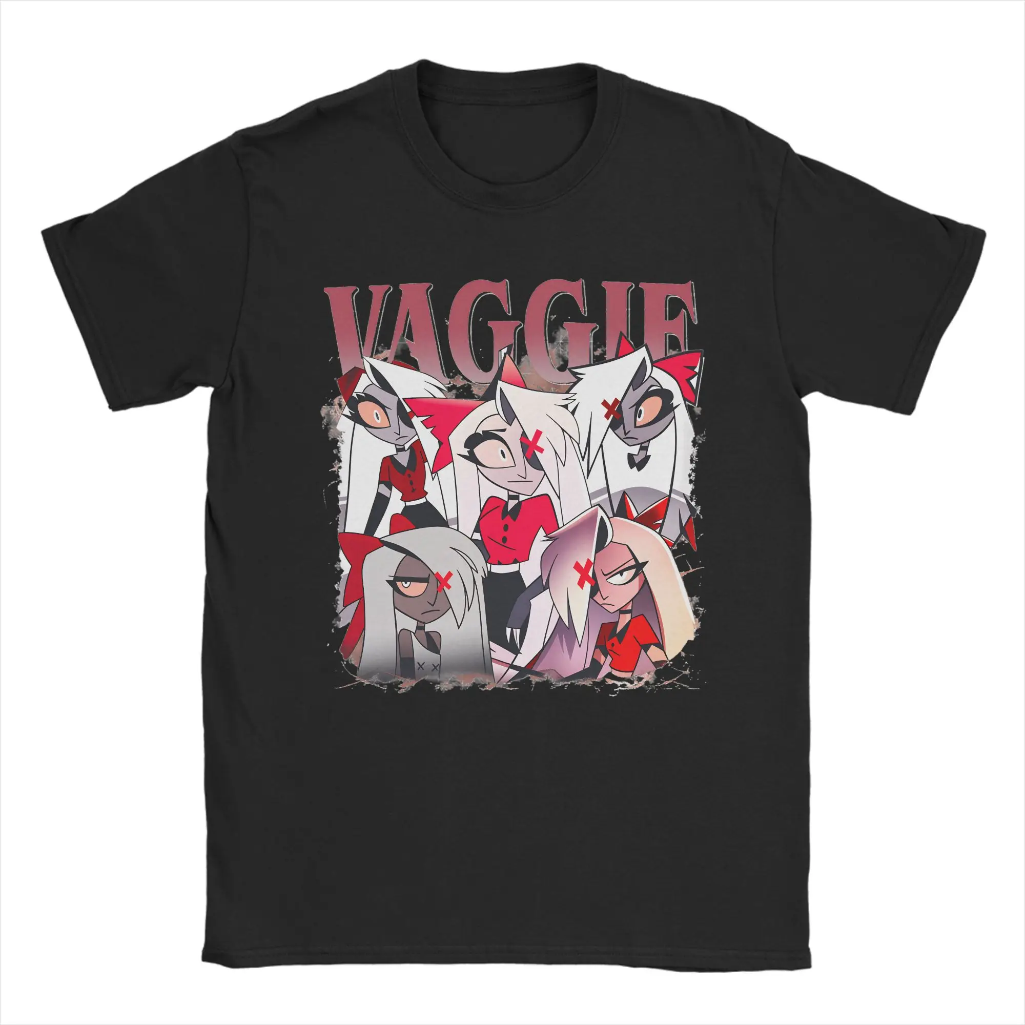 Limited Vaggie 90s Bootleg T Shirt Summer  Hazbins Hotels Vintage T Shirts Cotton Harajuku Tshirt For Men Short Sleeves Top Tees