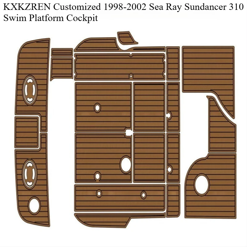 KXKZREN Custom 1998-2002 Sea Ray Sundancer 310 Swim Platform Cockpit Self-adhesive Marine Floor Pad Accessories Deck Sheet Mat