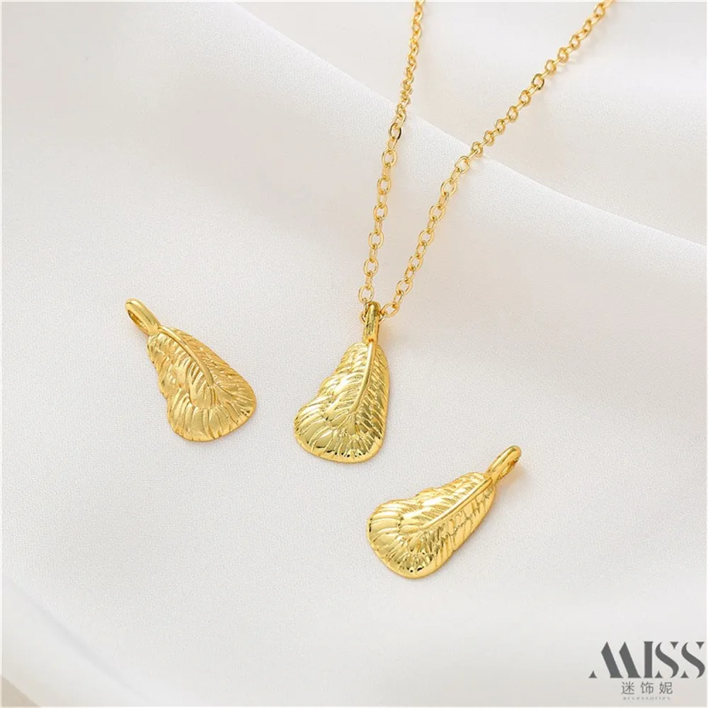 

Vietnam Sand Gold Banana Leaf 18k Pendant DIY Accessories Charm Pendant Handmade Homemade Bracelet Necklace Jewelry Material