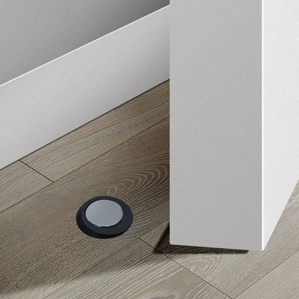 침실용 충돌 방지 실리콘 도어 스토퍼 바닥 홀더, 구멍 뚫지 않는 벽 보호대, 문 흡입