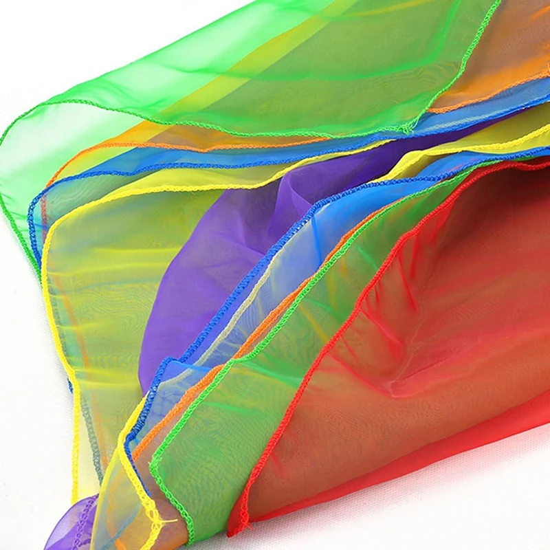 6 Kolorów/partia Szaliki Gimnastyczne Dziecięce Zabawki Sportowe na Zewnątrz Taniec Żonglerka Ręczniki Cukierkowe Kolory Ręcznik Gimnastyczny Gaza do Tańca TMZ