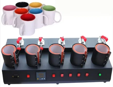 COLORDOWELL KB51 5 in 1 Semi-Automatic Electric 220V Flatbed Printer Mug Tumbler Bottles Heat Press Machine New