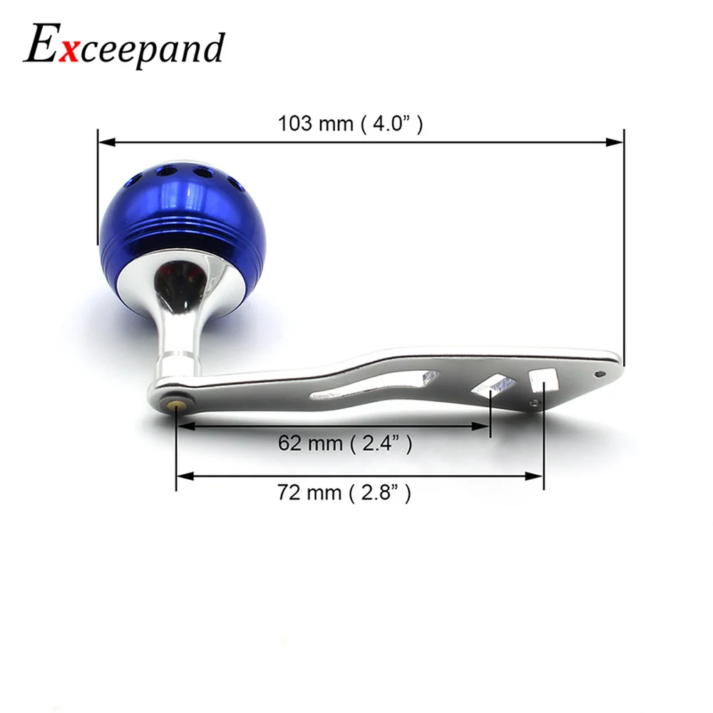 Exceepand Metal Knob CNC Machined Baitcasting Fishing Reel Handle Grip for Abu Garcia Daiwa Wheel DIY Accessory Hole Size 8*5mm