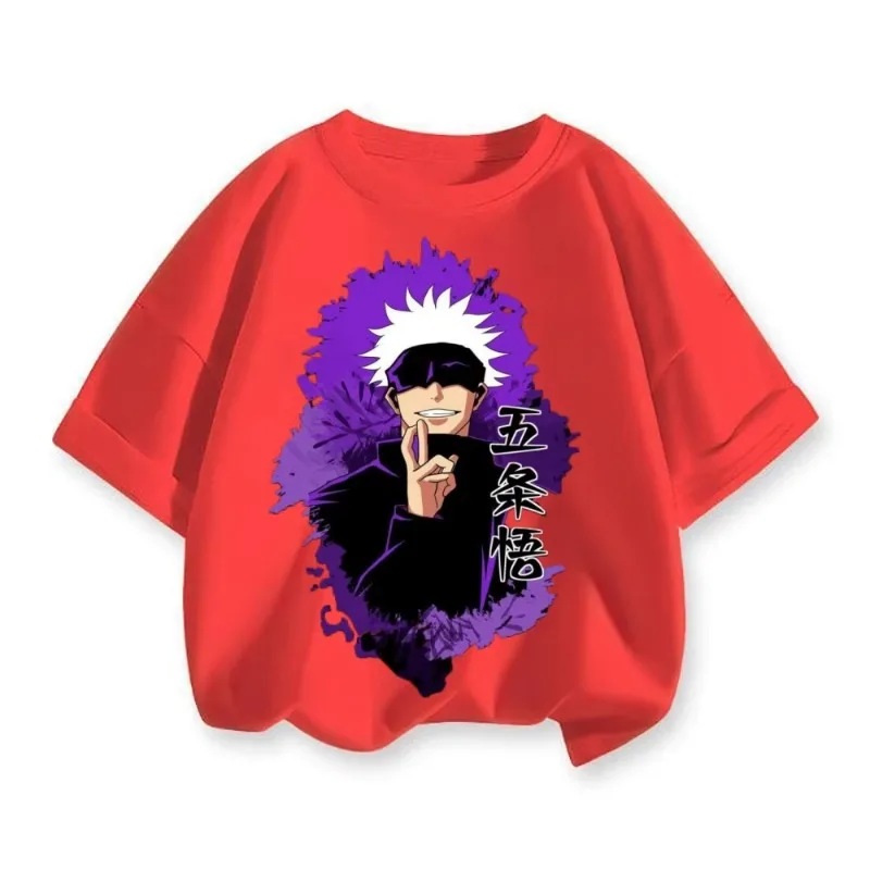 تي شيرت Spell Return Battle مطبوع عليه رسوم كرتونية بأكمام قصيرة من نسيج القطن، بلوزة فضفاضة مناسبة للأطفال الأولاد والبنات #3