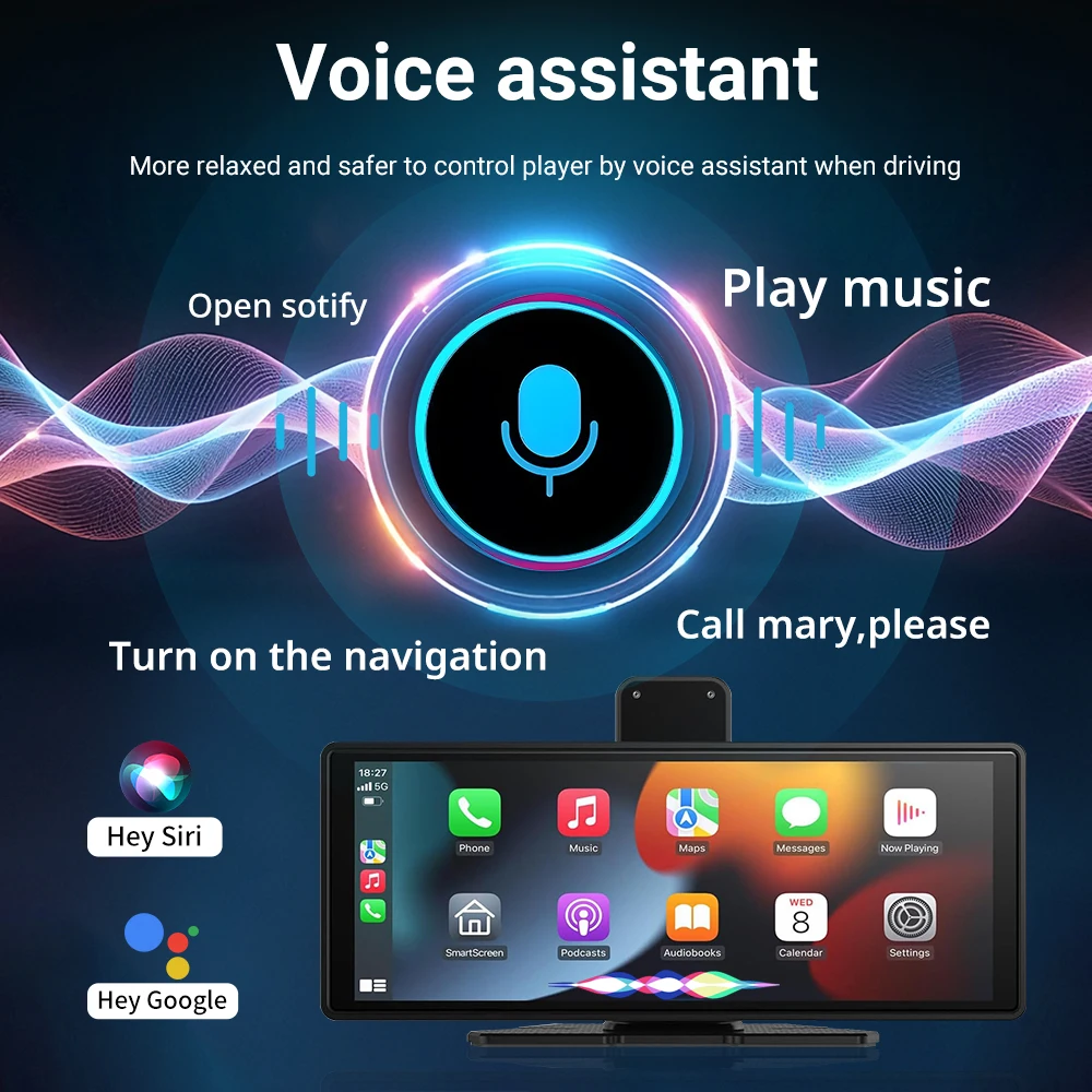 XUDA Universal Tragbare Multimedia Bildschirm Carplay Display Drahtlose Carplay Android Auto Touchscree Rückfahr Kamera Für Auto