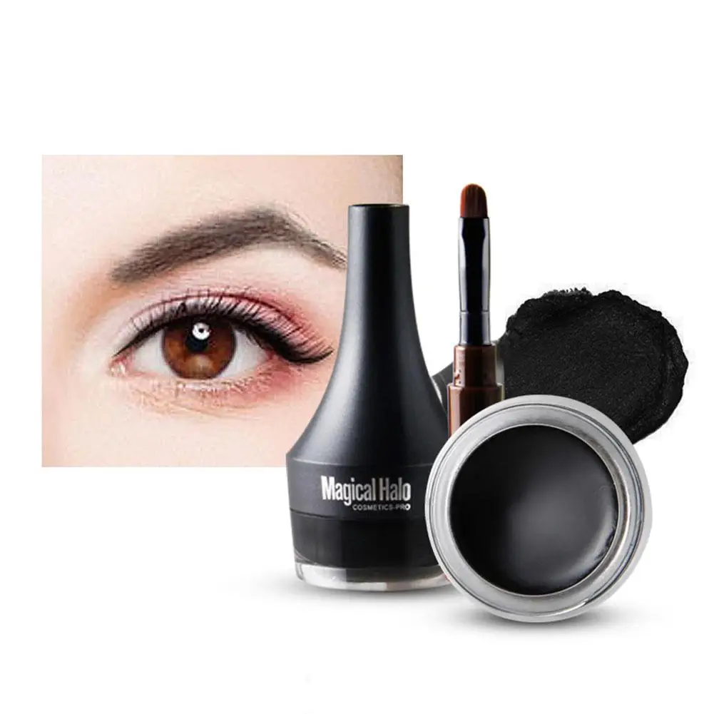 Eyeliner en gel imperméable avec pinceau, eye-liner longue durée, eye-blogueur avec pinceau, ombre à sourcils, eye-liner teinté durable, crème sculptée V3y9