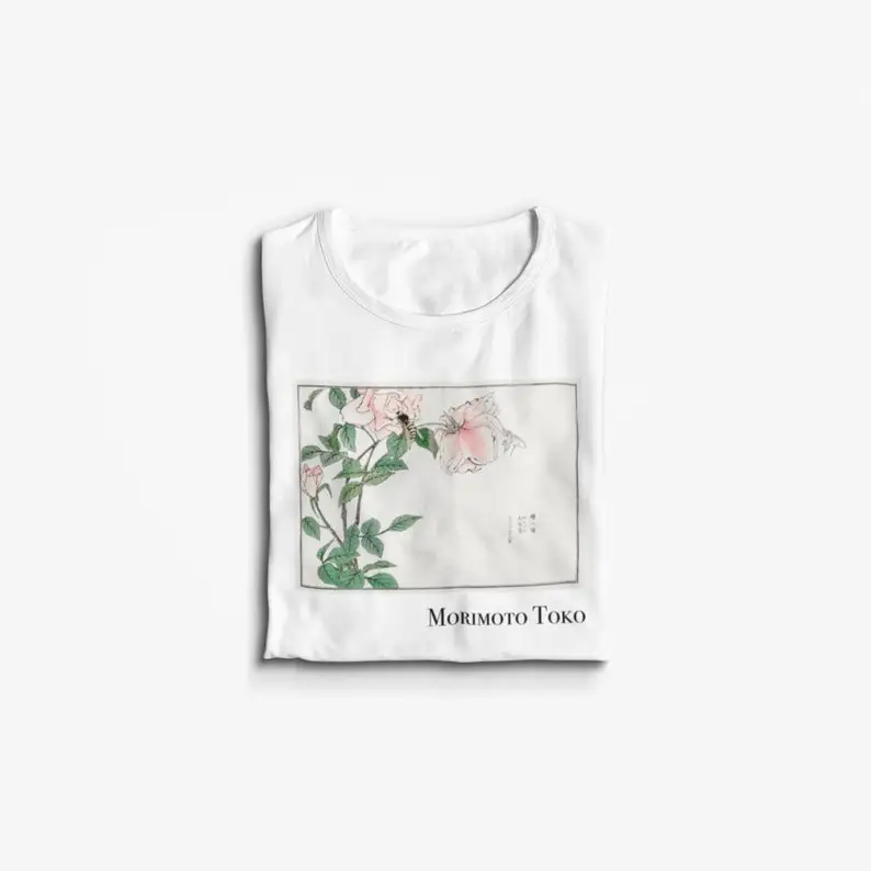 

Bee and Flower Illustration Unisex T Shirt