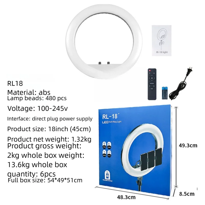 ANLAIKE RL21 RL18 인치 뷰티 라이트 LED 라이브 방송 전문 사진 촬영 조명