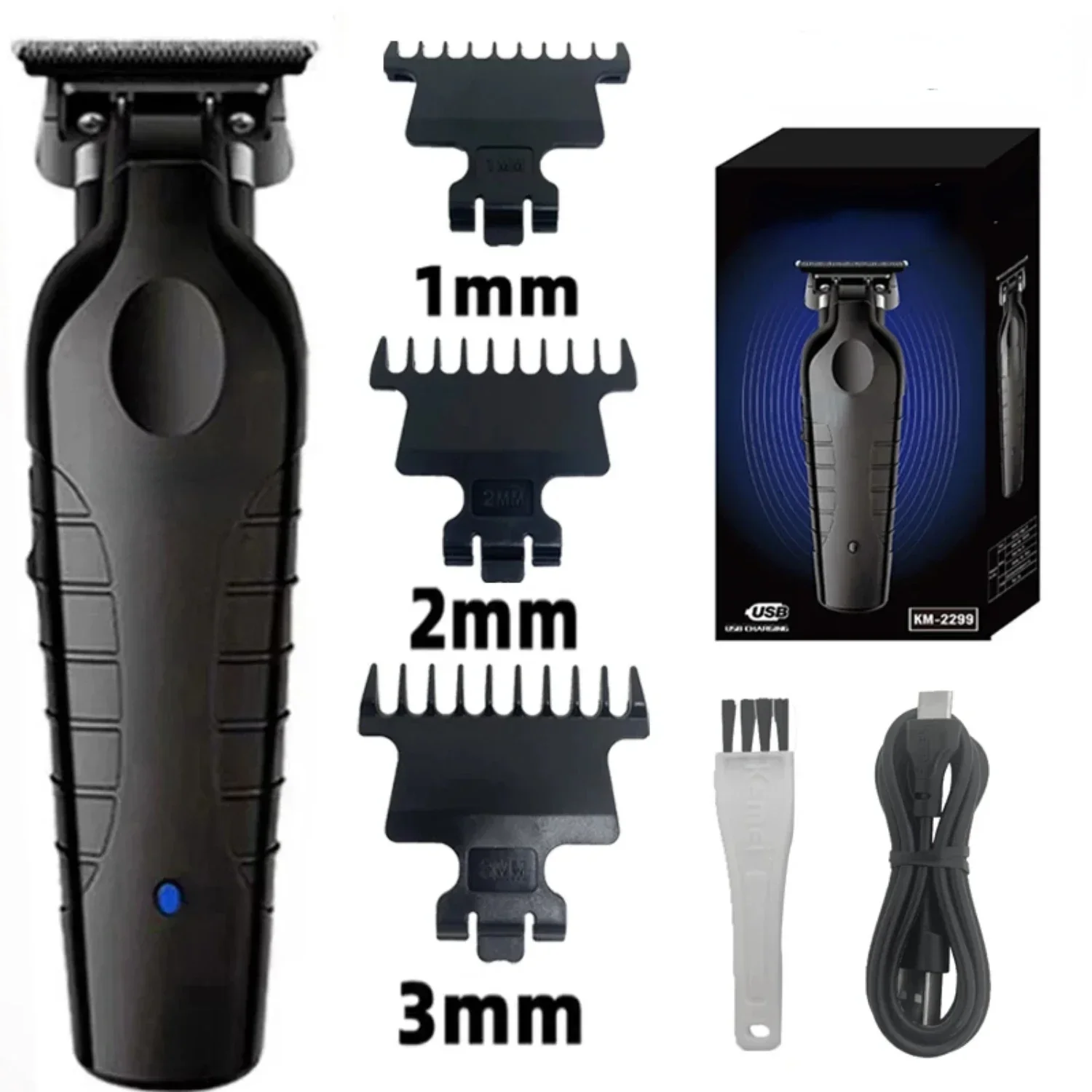 Professional Zero Gapped 0mm Blade 2299 Barber Cordless Hair Trimmer - Precision Cutting Machine for Detailer Carving Clipper -